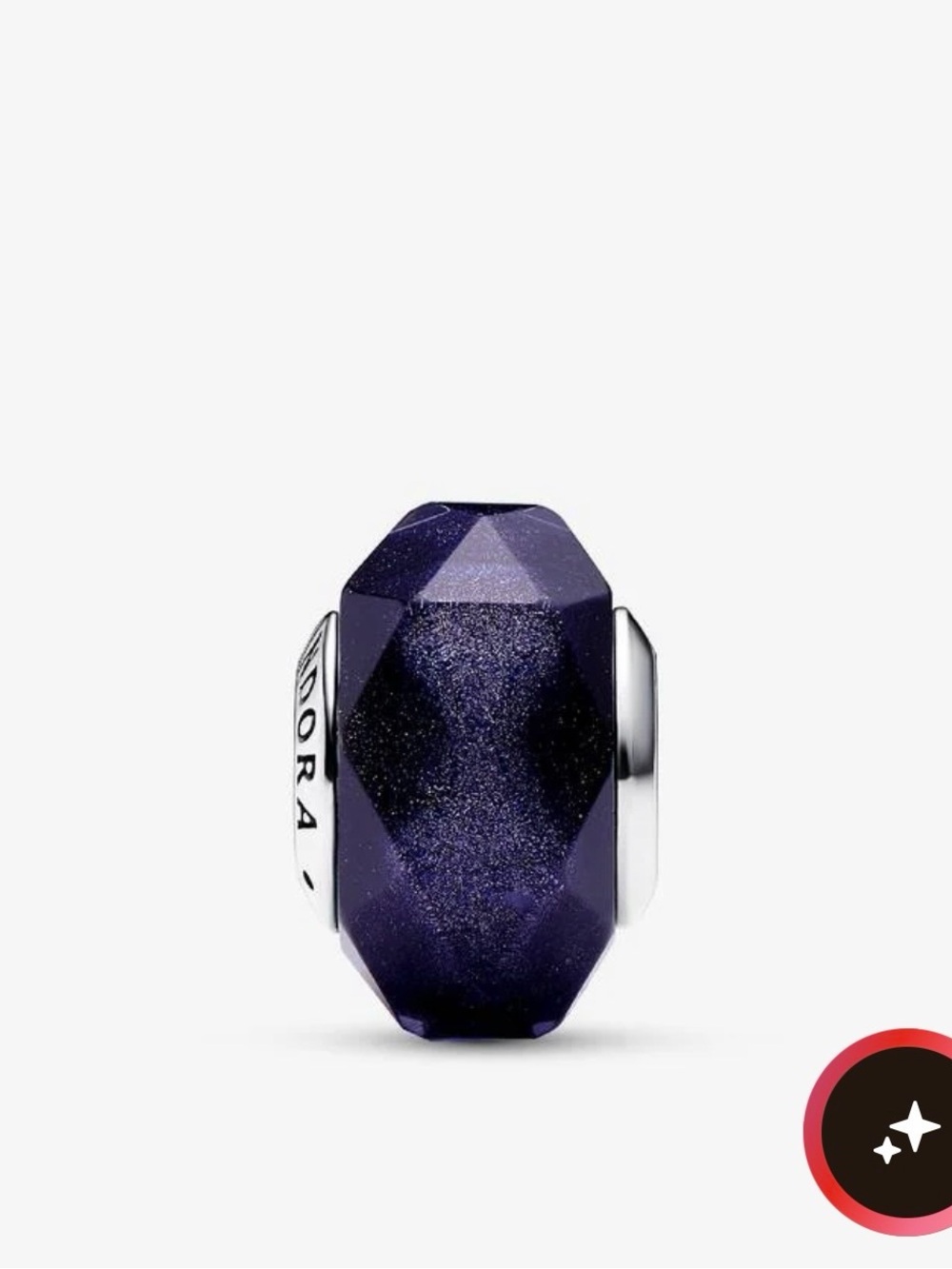 Authentic Pandora Faceted Blue Murano Glass Charm